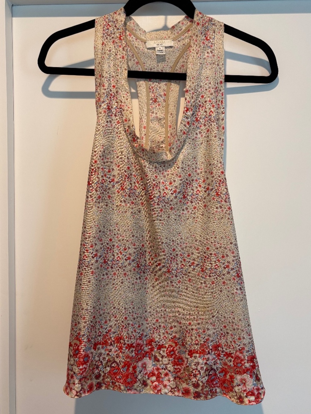 Adam Lippes 100% Silk Floral Racerback Tank Top Size 4